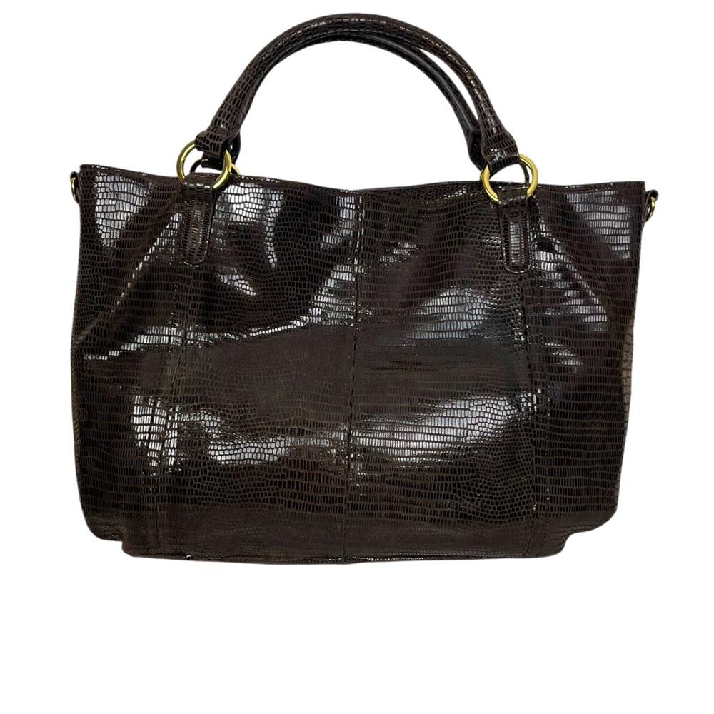 G.I.L.I. Got It Love It! Roma Embossed Leather Expandable Handbag Tote